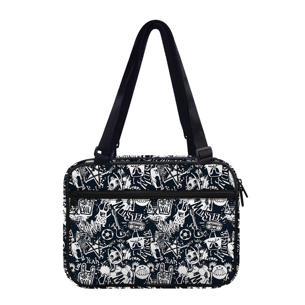 Graffiti Monster Characters Print Double Strap Bible Bag