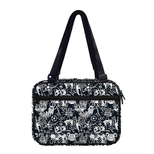 Graffiti Monster Characters Print Double Strap Bible Bag