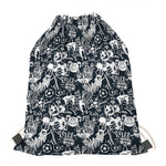 Graffiti Monster Characters Print Drawstring Bag