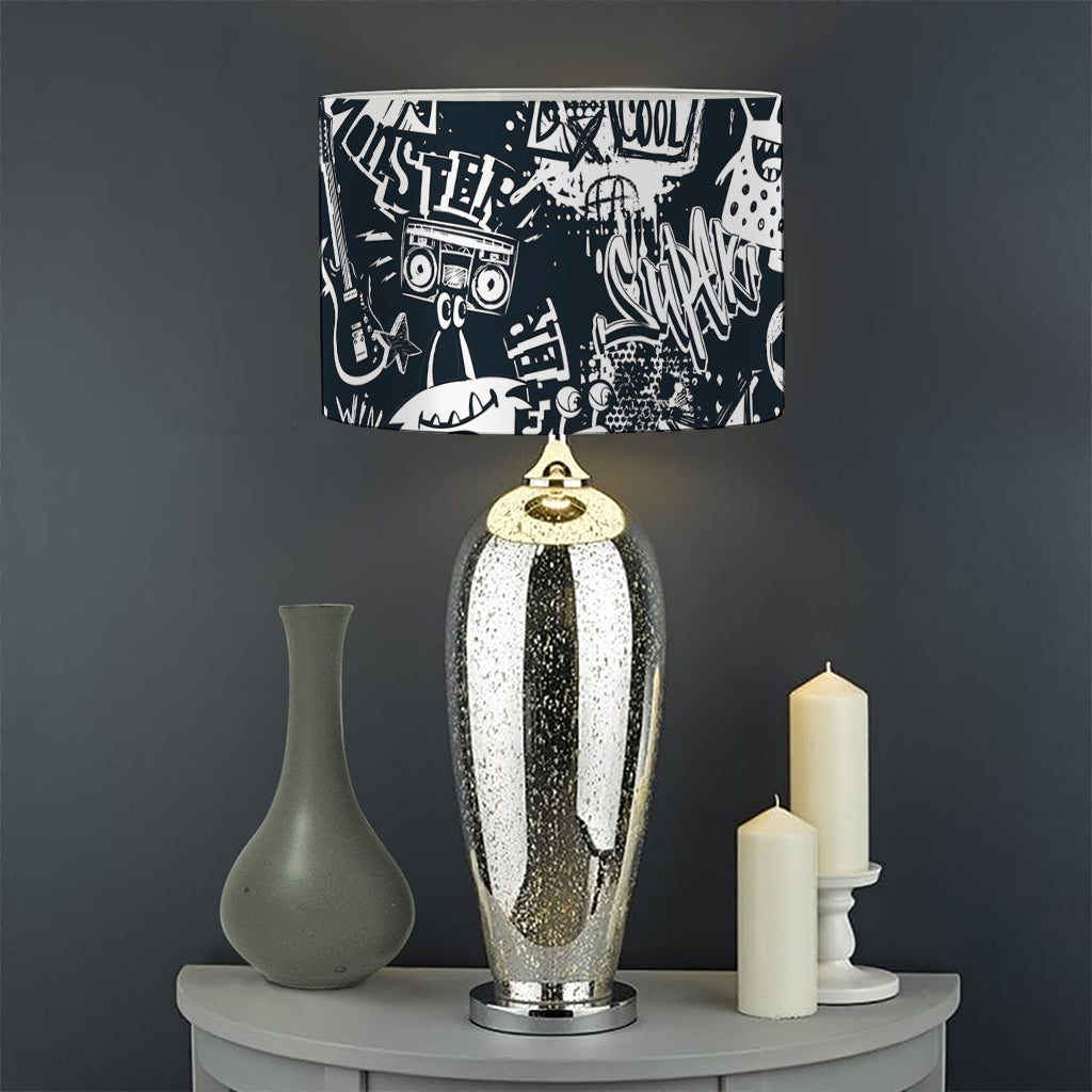 Graffiti Monster Characters Print Drum Lamp Shade