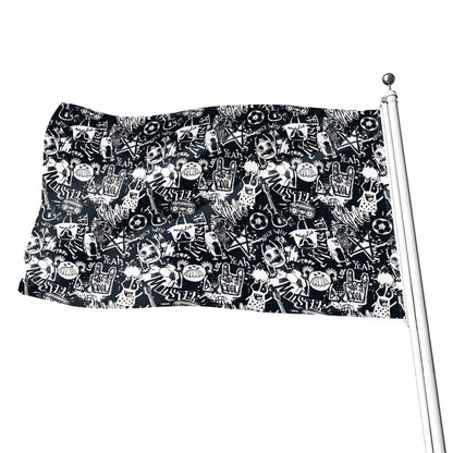 Graffiti Monster Characters Print Flag