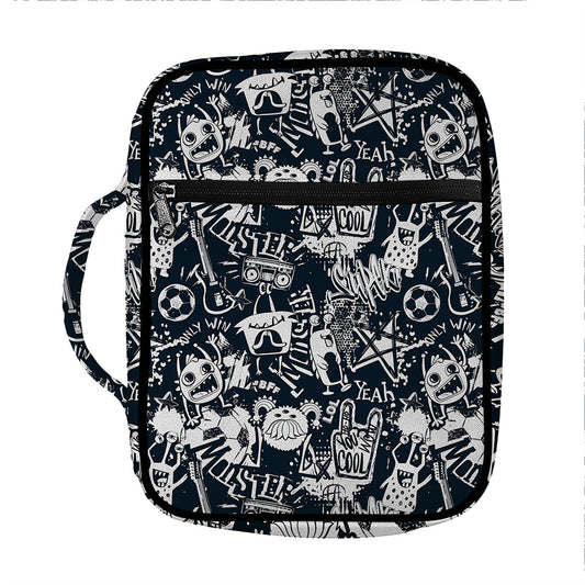 Graffiti Monster Characters Print Front Pocket Bible Bag
