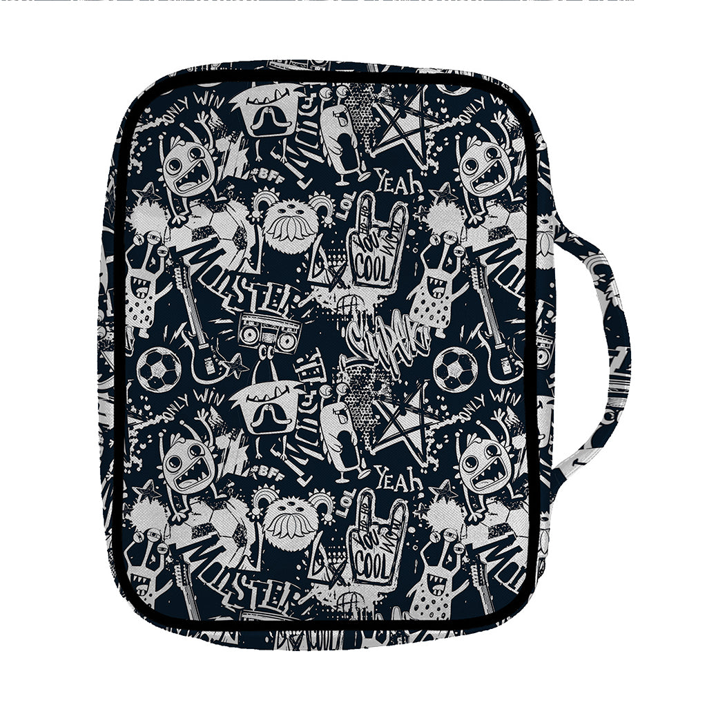 Graffiti Monster Characters Print Front Pocket Bible Bag