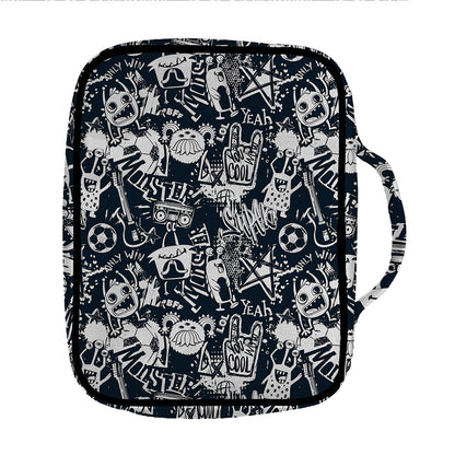 Graffiti Monster Characters Print Front Pocket Bible Bag