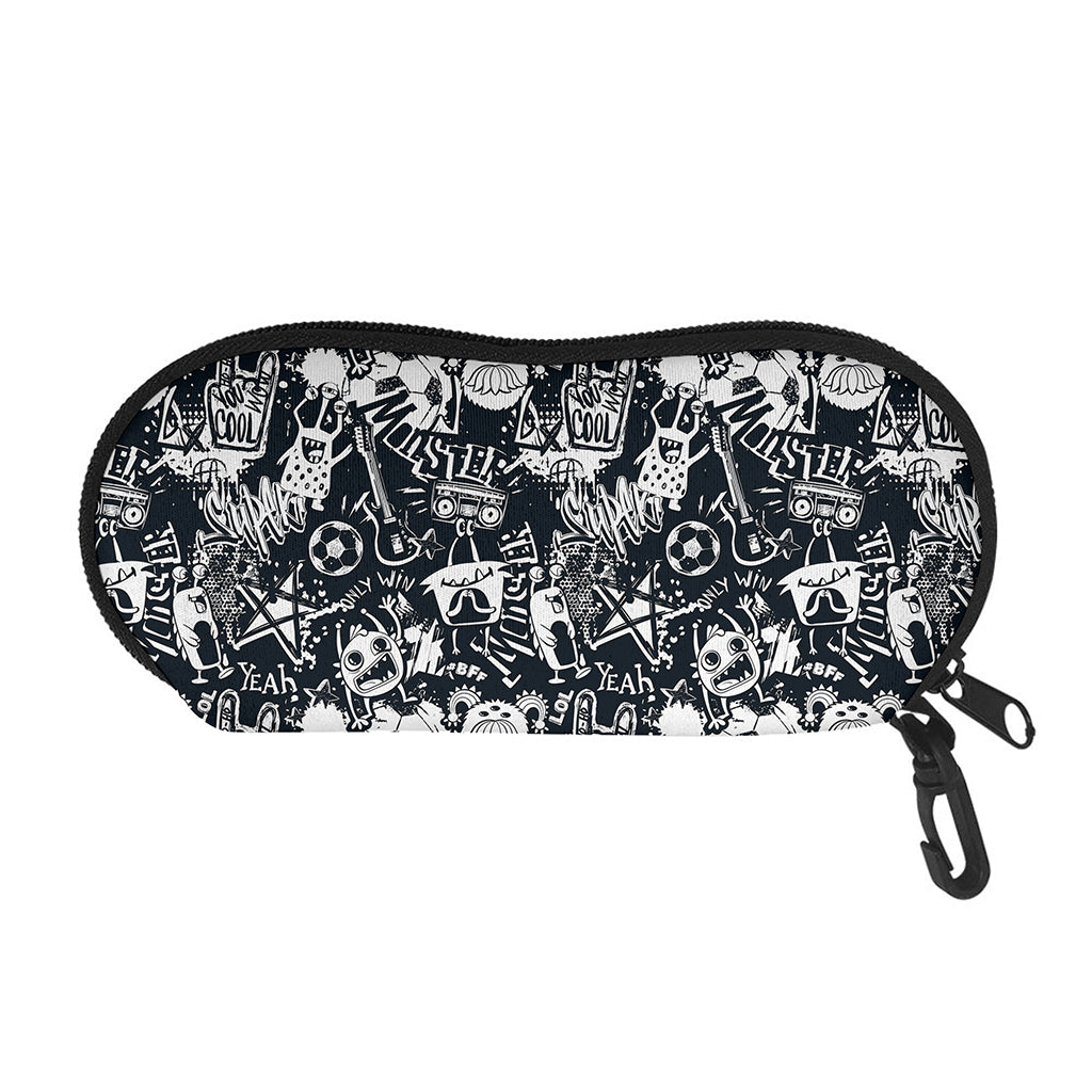 Graffiti Monster Characters Print Glasses Case