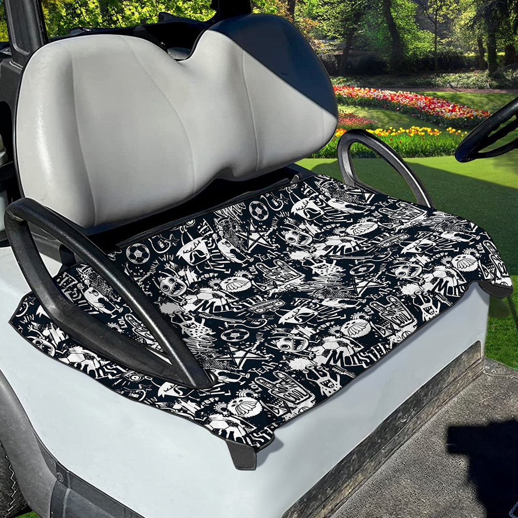 Graffiti Monster Characters Print Golf Cart Seat Cover