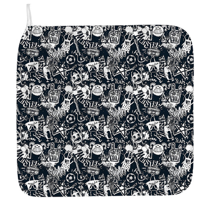 Graffiti Monster Characters Print Hand Towel