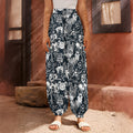 Graffiti Monster Characters Print Harem Pants
