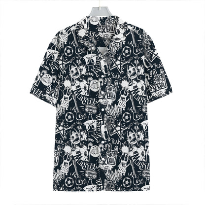 Graffiti Monster Characters Print Hawaiian Shirt