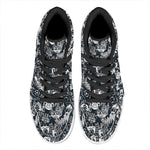 Graffiti Monster Characters Print High Top Leather Sneakers