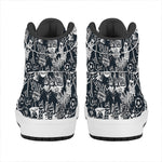 Graffiti Monster Characters Print High Top Leather Sneakers