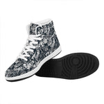 Graffiti Monster Characters Print High Top Leather Sneakers
