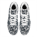 Graffiti Monster Characters Print High Top Leather Sneakers