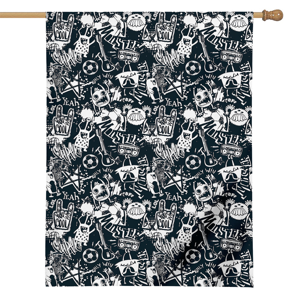 Graffiti Monster Characters Print House Flag
