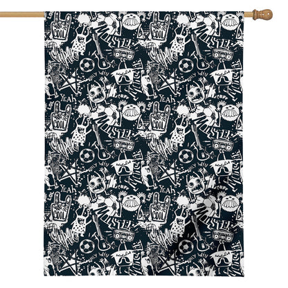 Graffiti Monster Characters Print House Flag
