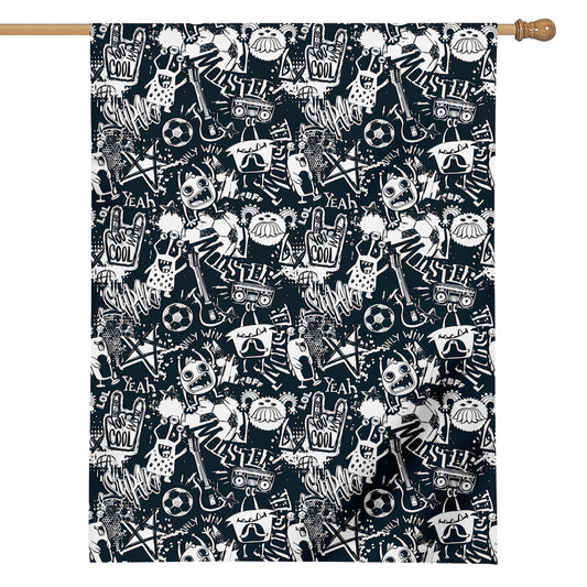 Graffiti Monster Characters Print House Flag