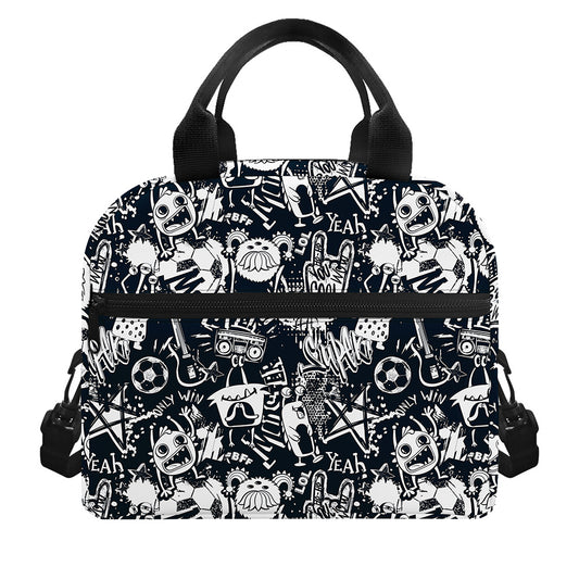 Graffiti Monster Characters Print Insulated Lunch Bag