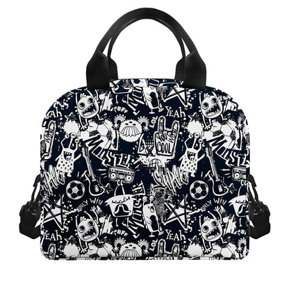 Graffiti Monster Characters Print Insulated Lunch Bag