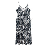 Graffiti Monster Characters Print Jersey Midi Cami Dress