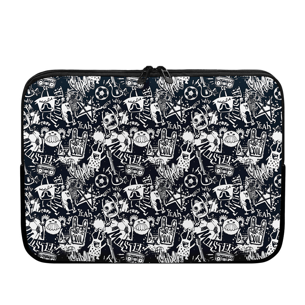 Graffiti Monster Characters Print Laptop Sleeve