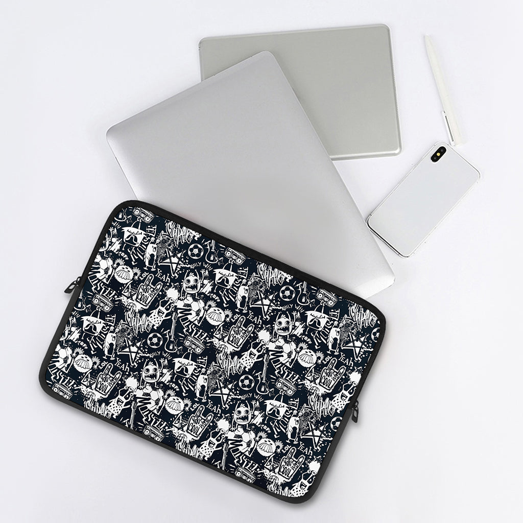 Graffiti Monster Characters Print Laptop Sleeve