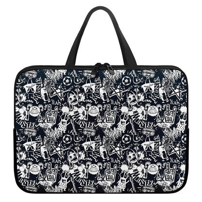 Graffiti Monster Characters Print Laptop Sleeve With Handle