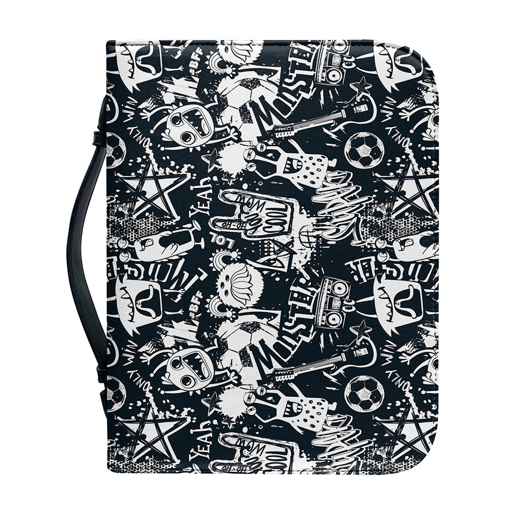 Graffiti Monster Characters Print Leather Bible Cover