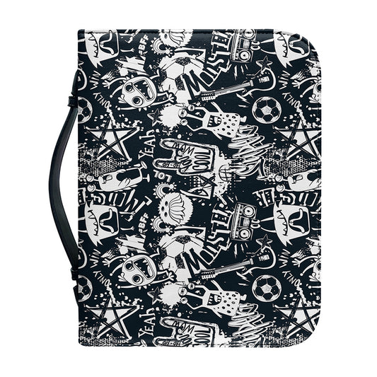 Graffiti Monster Characters Print Leather Bible Cover