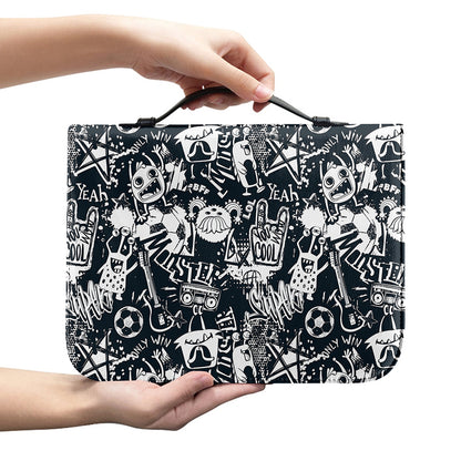 Graffiti Monster Characters Print Leather Bible Cover