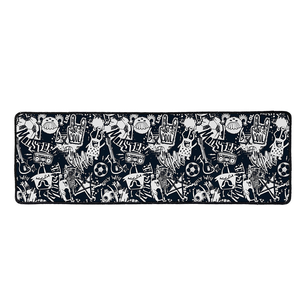 Graffiti Monster Characters Print Long Kitchen Mat