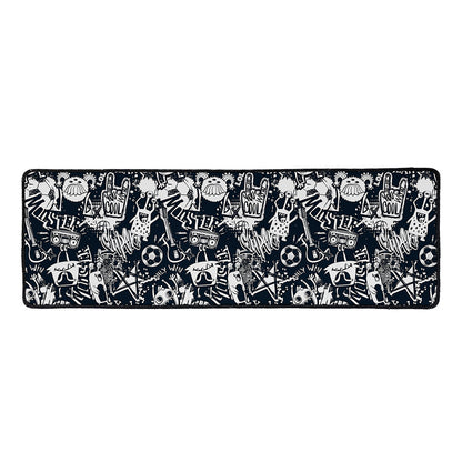 Graffiti Monster Characters Print Long Kitchen Mat