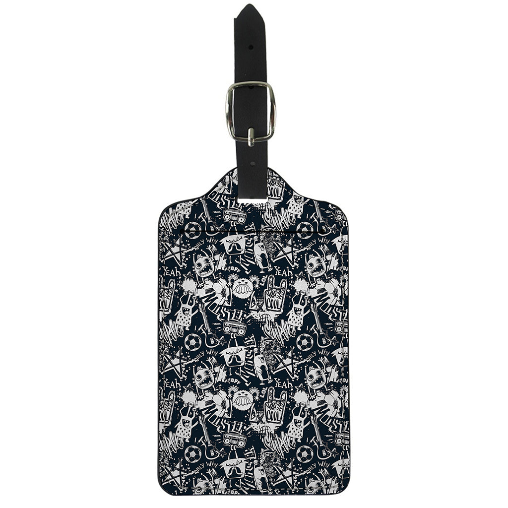 Graffiti Monster Characters Print Luggage Tag