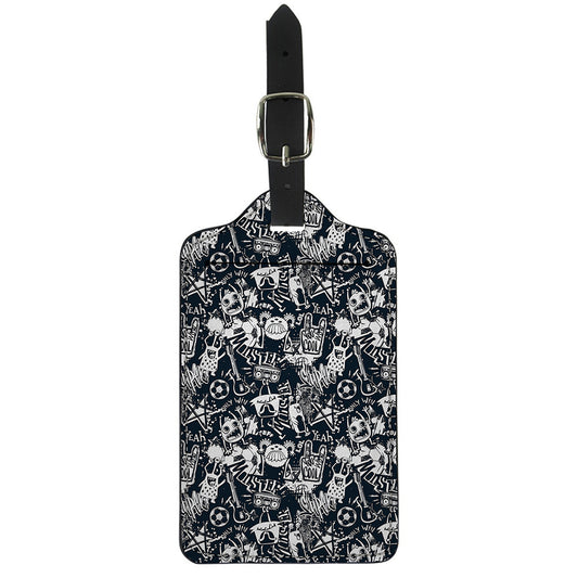 Graffiti Monster Characters Print Luggage Tag