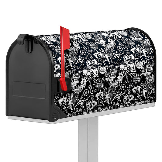 Graffiti Monster Characters Print Mailbox Cover