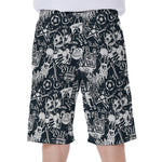 Graffiti Monster Characters Print Men's Beach Shorts