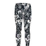 Graffiti Monster Characters Print Men's leggings