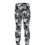 Graffiti Monster Characters Print Men's leggings
