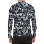 Graffiti Monster Characters Print Men's Long Sleeve Rash Guard