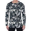 Graffiti Monster Characters Print Men's Long Sleeve T-Shirt