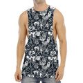 Graffiti Monster Characters Print Men's Muscle Tank Top