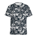 Graffiti Monster Characters Print Men's Athletic T-Shirt