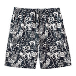 Graffiti Monster Characters Print Men's Swim Trunks