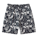 Graffiti Monster Characters Print Men's Swim Trunks