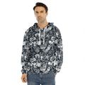 Graffiti Monster Characters Print Men's Velvet Pullover Hoodie