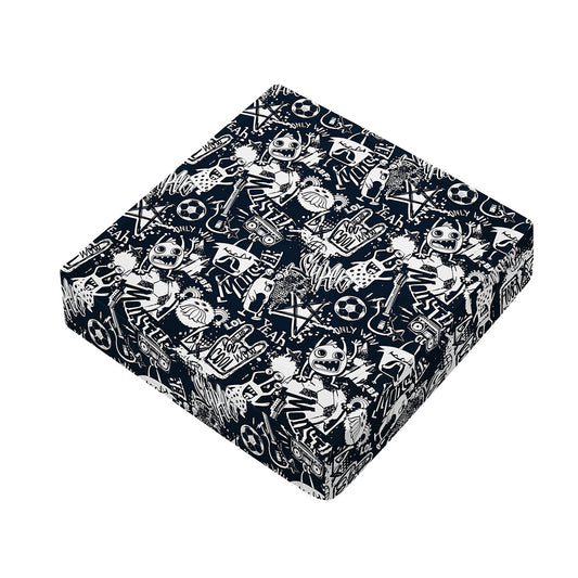 Graffiti Monster Characters Print Outdoor Seat Cushion Cover