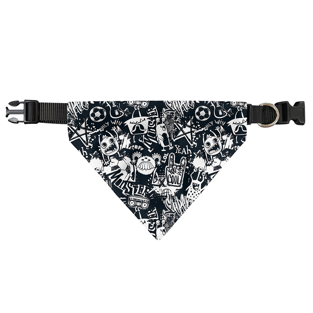 Graffiti Monster Characters Print Over The Collar Dog Bandana