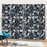 Graffiti Monster Characters Print Pencil Pleat Curtains