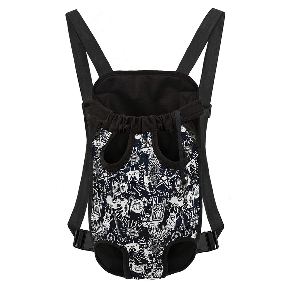 Graffiti Monster Characters Print Pet Carrier Backpack