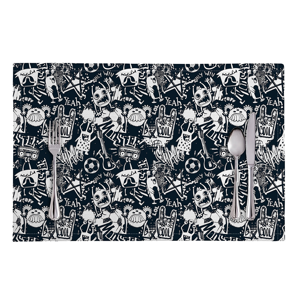 Graffiti Monster Characters Print Placemat