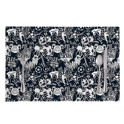 Graffiti Monster Characters Print Placemat